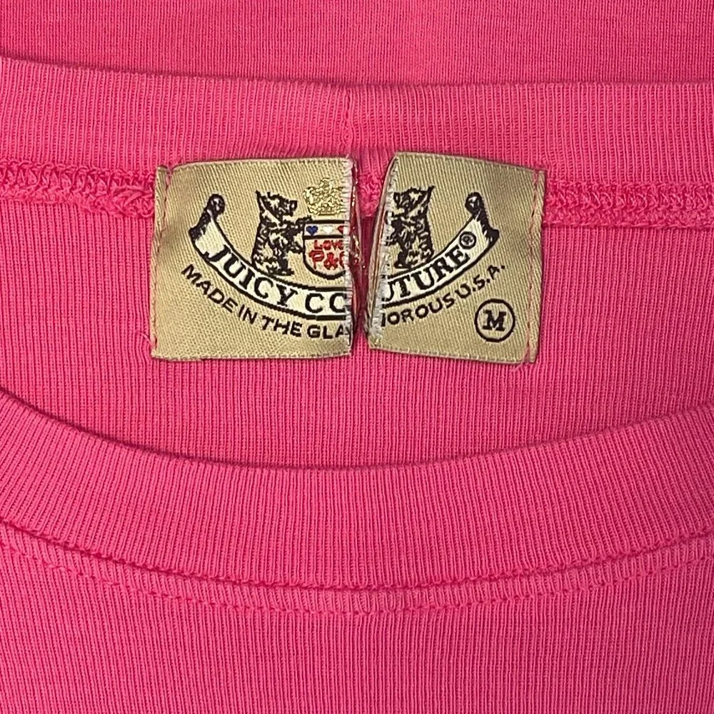 Juicy Couture Pink “Spare Me” Long Sleeve Graphic Tee Size M Y2K - Picture 4 of 4